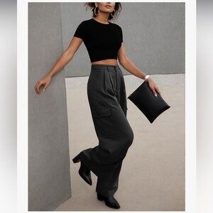 Dokotoo Womens High Waisted Wide Leg Cargo Pants Baggy Casual Work Pants